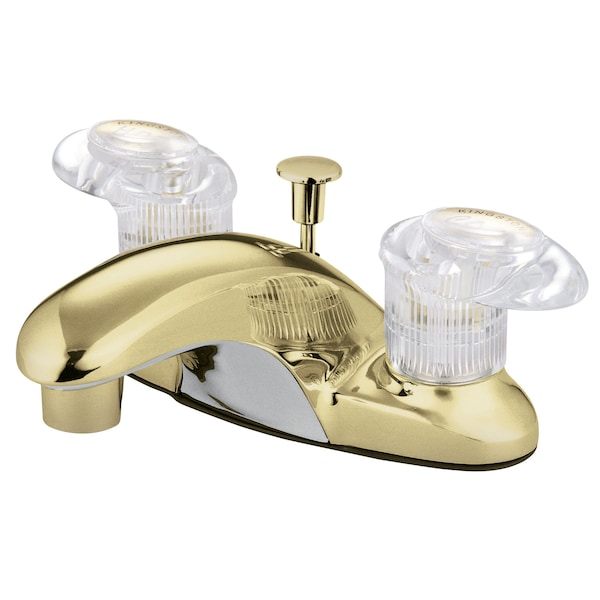4" Centerset Bathroom Faucet, Polished Brass